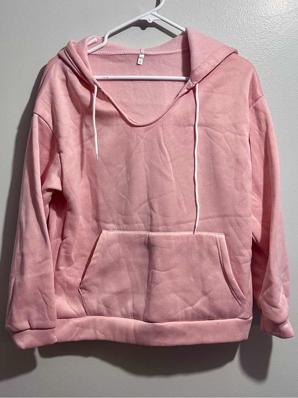 Cozy Pink Drawstring Hooded Sweatshirt Size M (1476)